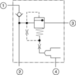 Figure 3. HVCA-8 ventable, pilot operated, balanced piston relief main stage with integral T-8A control cavity cartridge